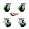 Service Caster 4 Inch Kingpinless Green Poly on Steel Wheel Swivel Caster Set with 2 Brakes SCC SCC-KP30S420-PUR-GB-2-SLB-2 - alternate 7